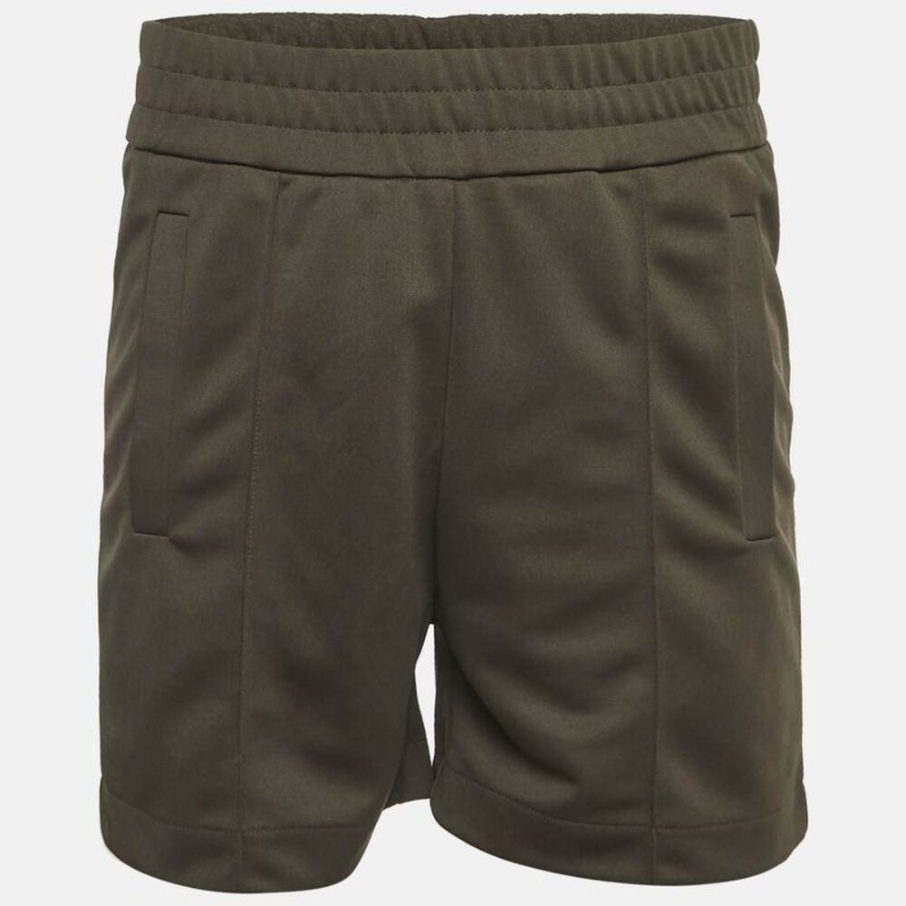 Palm Angels Brown Logo Graphic Jersey Back Curved Shorts Xs